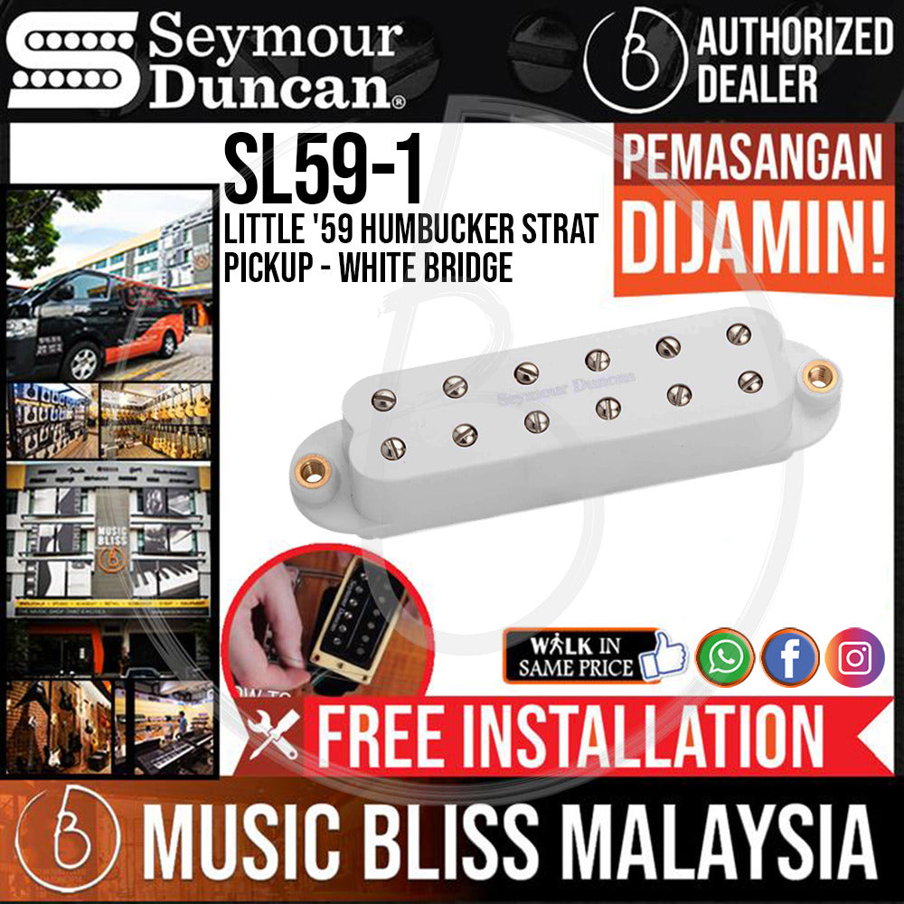 Seymour Duncan SL59-1B Little '59 Bridge Humbucker Strat Pickup - White ...