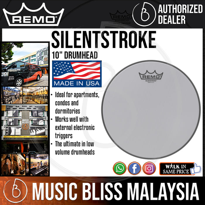 Remo Silentstroke Drumhead - 10" (SN-0010-00 SN001000 SN 0010 00) - Music Bliss Malaysia