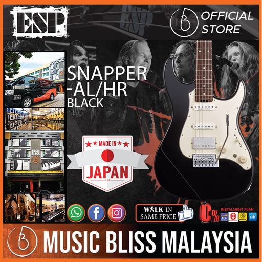 ESP Snapper-AL/HR - Black (SNAPPERALHR) - Music Bliss Malaysia