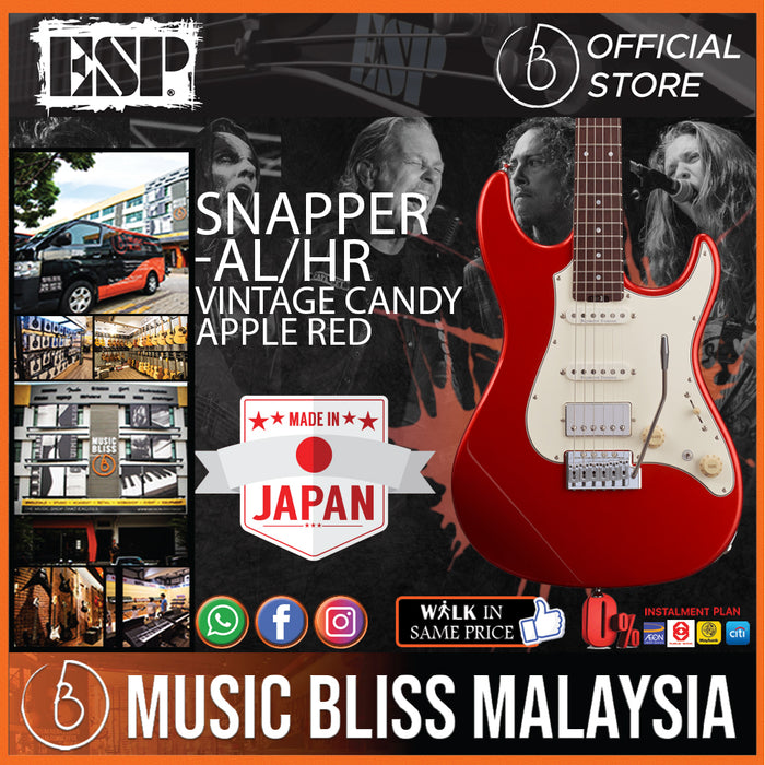 ESP Snapper-AL/HR - Vintage Candy Apple Red (SNAPPERALHR) - Music Bliss Malaysia