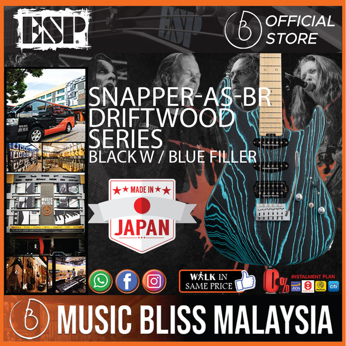 ESP SNAPPER-AS/M-BR Driftwood Driftwood Series - Black with Blue Filler (SNAPPERASMBR) - Music Bliss Malaysia