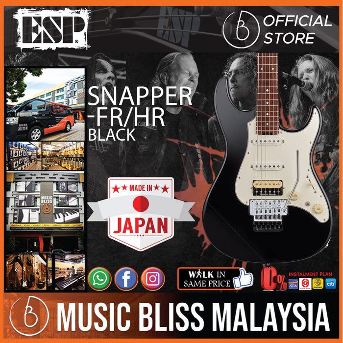 ESP Snapper-FR/HR - Black (SNAPPERFRHR) - Music Bliss Malaysia