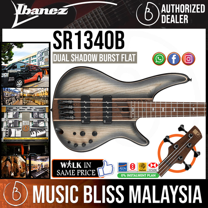 Ibanez Premium SR1340B Bass Guitar - Dual Shadow Burst Flat - Music Bliss Malaysia