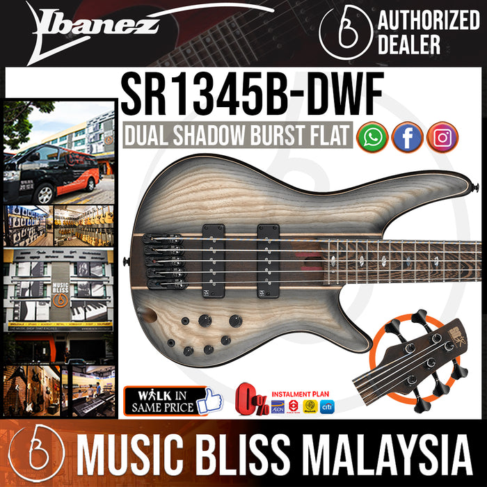 Ibanez Premium SR1345B Bass Guitar - Dual Shadow Burst Flat (SR1345B-DWF) - Music Bliss Malaysia