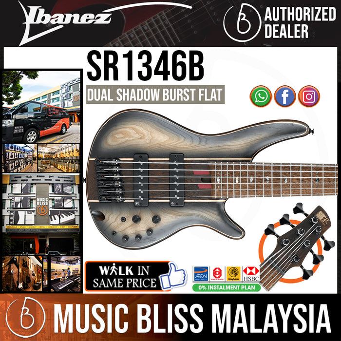 Ibanez Premium SR1346B Bass Guitar - Dual Shadow Burst Flat - Music Bliss Malaysia