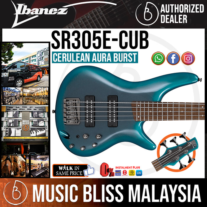 Ibanez Standard SR305E Bass Guitar - Cerulean Aura Burst (SR305E-CUB) *Price Match Promotion* - Music Bliss Malaysia