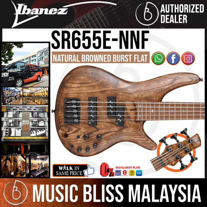 Ibanez SR655E - Natural Browned Burst Flat (SR655E-NNF) - Music Bliss Malaysia
