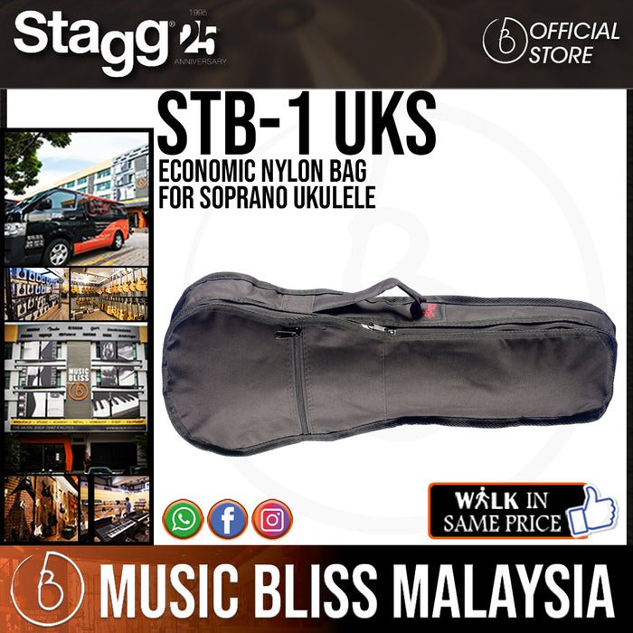 Stagg Economic Nylon Bag for Soprano Ukulele (STB-1 UKS) - Music Bliss Malaysia