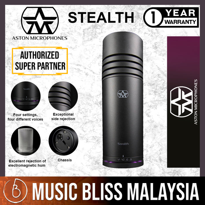 Aston Microphones Stealth Cardioid Active Dynamic Broadcast Microphone - Music Bliss Malaysia