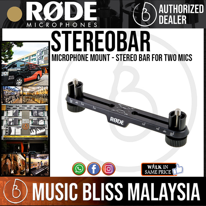Rode Stereo Bar Microphone Mount Stereo Bar for Two Mics Music