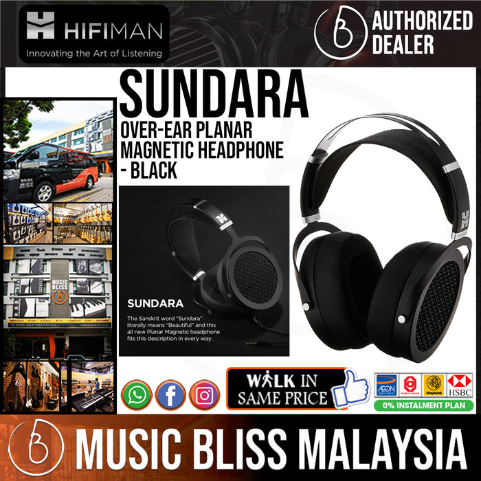 HiFiMAN SUNDARA Over-Ear Planar Magnetic Headphone - Black - Music Bliss Malaysia