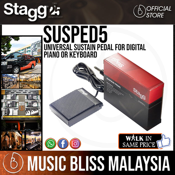 Stagg SUSPED 5 Universal Sustain Pedal for Digital Piano or Keyboard (SUSPED5) - Music Bliss Malaysia