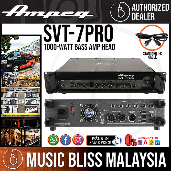 Ampeg SVT-7PRO 1000-Watt Tube Preamp Bass Head (SVT7PRO) - Music Bliss Malaysia