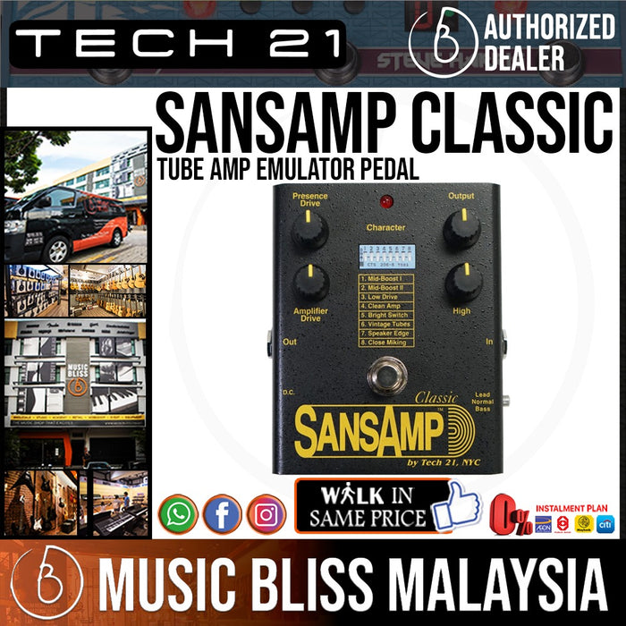 Tech 21 SansAmp Classic Tube Amp Emulator Pedal - Music Bliss Malaysia