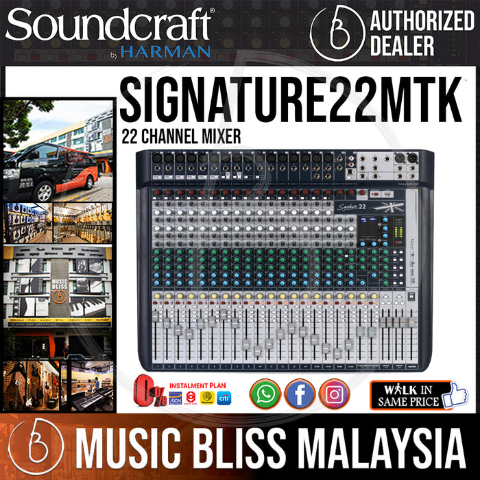 Soundcraft Signature 22 MTK Mixer and Audio Interface with Effects (Signature22 MTK) - Music Bliss Malaysia