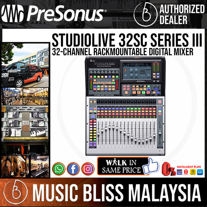 PreSonus StudioLive 32SC Series III 32-channel Rackmount Digital Mixer - Music Bliss Malaysia