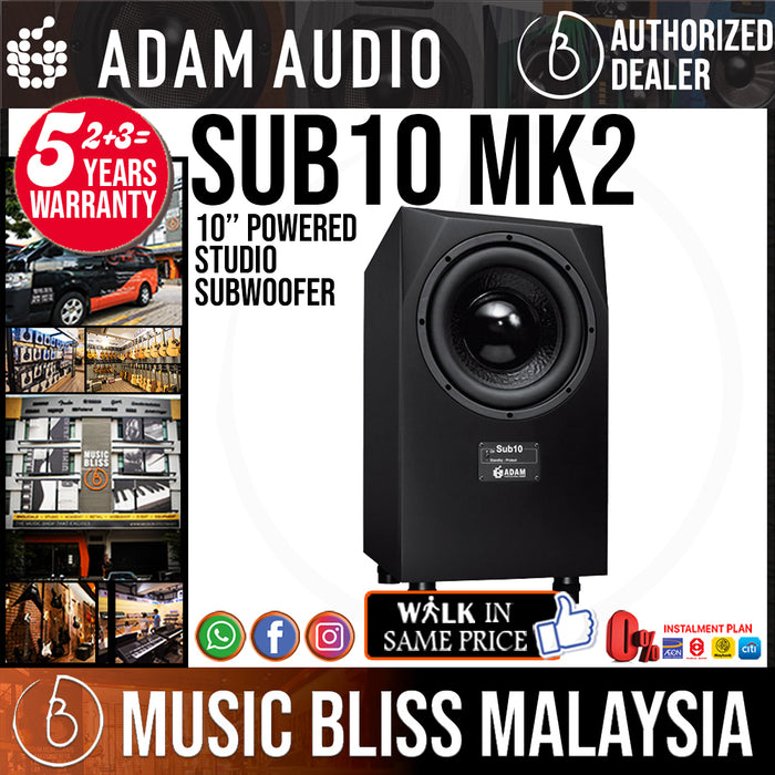 ADAM Audio Sub10 Mk2 10 inch Powered Studio Subwoofer - Music Bliss Malaysia
