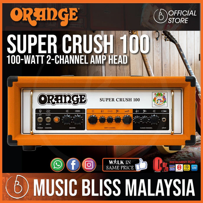 Orange Super Crush 100 - 100-watt Solid-state Head - Orange - Music Bliss Malaysia