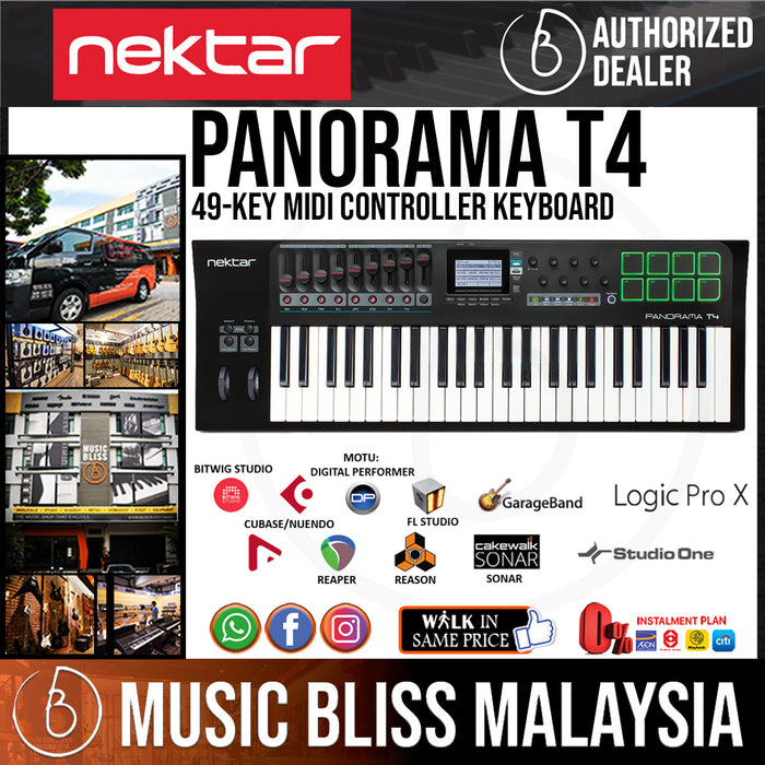 Nektar Panorama T4 49-key MIDI Controller Keyboard (Synth Action Keyboard with Aftertouch) - Music Bliss Malaysia