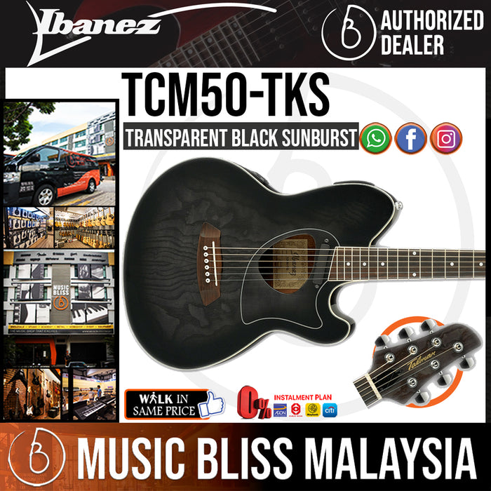 Ibanez TCM50 Talman - Transparent Black Sunburst (TCM50-TKS) - Music Bliss Malaysia