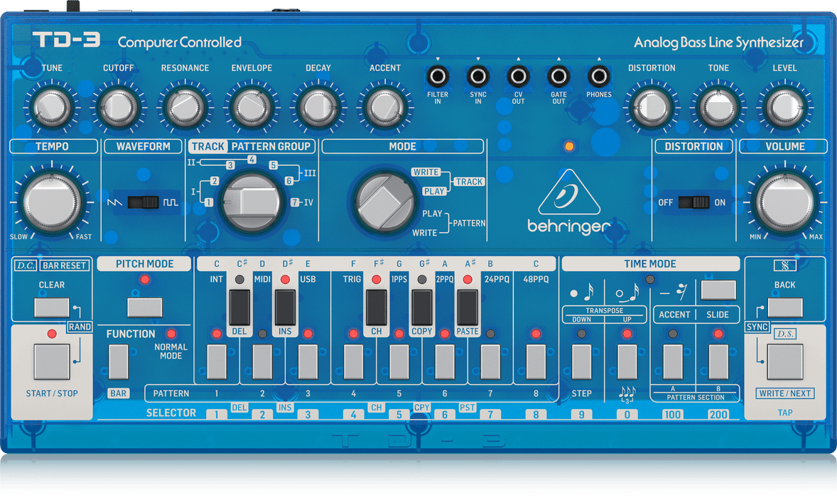 Behringer TD-3-BB Analog Bass Line Synthesizer - Baby Blue (TD-3 / TD3) - Music Bliss Malaysia
