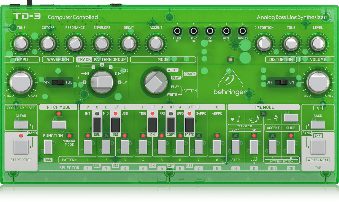 Behringer TD-3-LM Analog Bass Line Synthesizer - Lime (TD-3 / TD3) - Music Bliss Malaysia