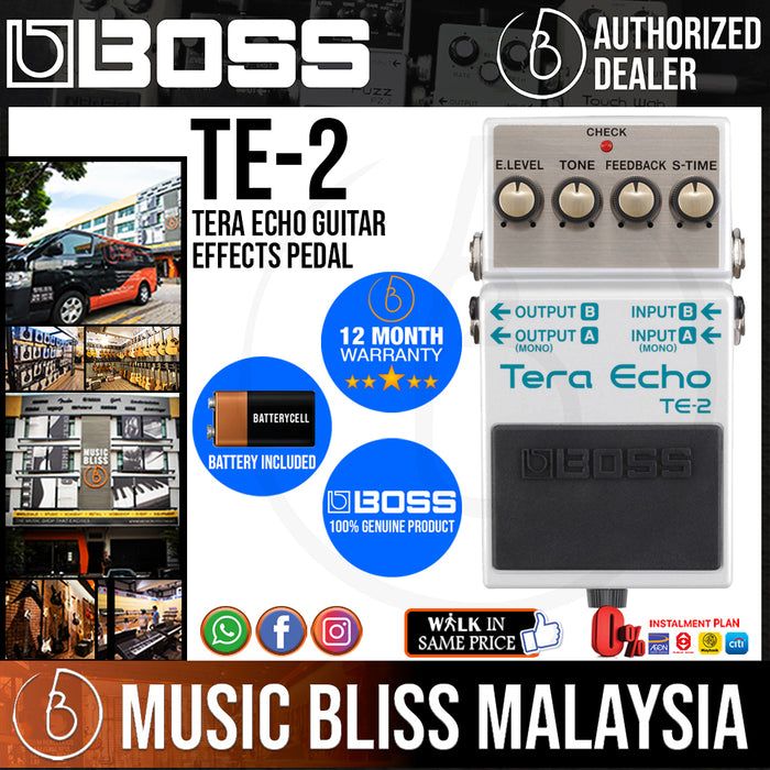 Boss TE-2 Tera Echo Guitar Effects Pedal (TE2) - Music Bliss Malaysia