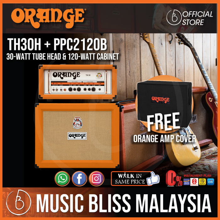 Orange TH30H 30-watt 2-channel Tube Head and PPC212OB Cabinet - Music Bliss Malaysia