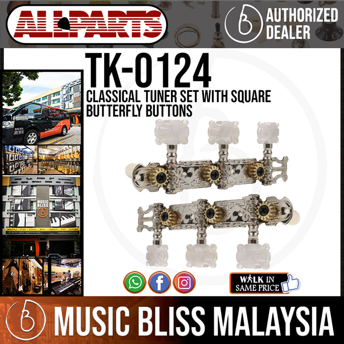ALLPARTS TK-0124-001 Classical Tuner Set with Square Butterfly Buttons (TK0124001) - Music Bliss Malaysia