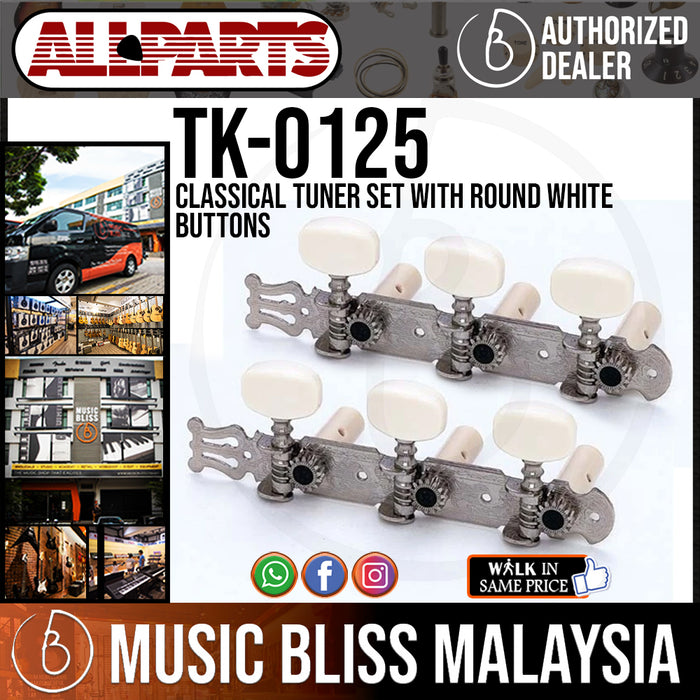 ALLPARTS TK-0125-001 Classical Tuner Set with Round White Buttons (TK0125001) - Music Bliss Malaysia