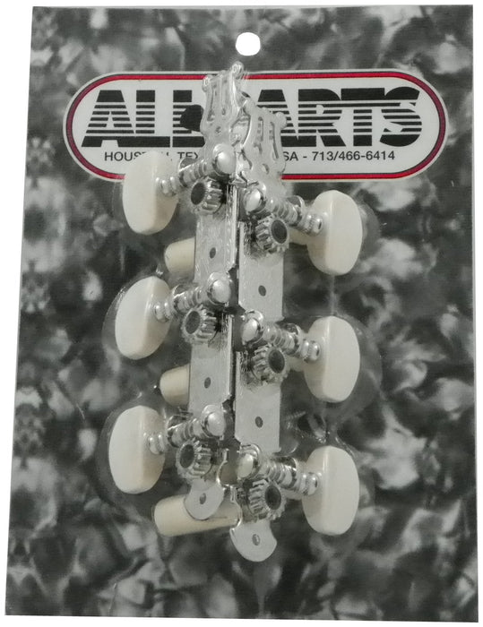 ALLPARTS TK-0125-001 Classical Tuner Set with Round White Buttons (TK0125001) - Music Bliss Malaysia