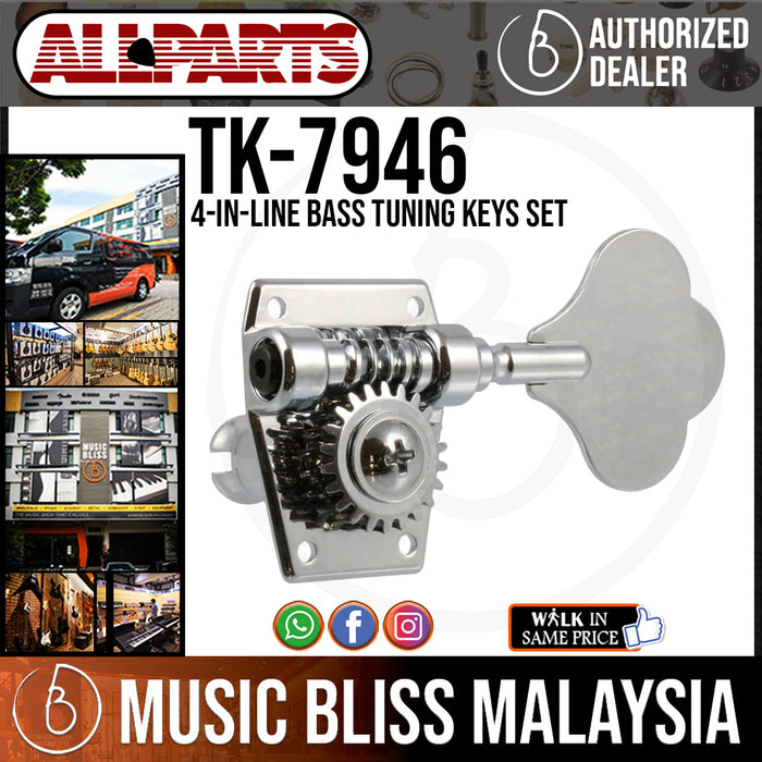 ALLPARTS TK-7946-010 4-in-line Bass Tuning Keys Set (TK7946010) - Music Bliss Malaysia