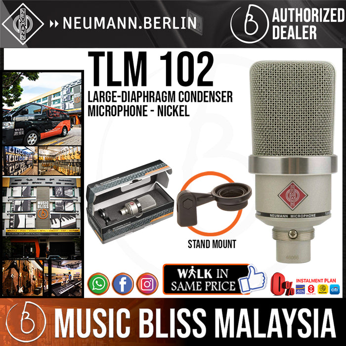 Neumann TLM 102 Large-diaphragm Condenser Microphone - Nickel - Music Bliss Malaysia