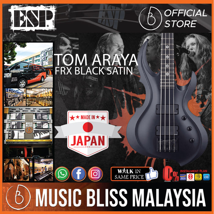 ESP Tom Araya FRX Signature Electric Guitar - Black Satin - Music Bliss Malaysia