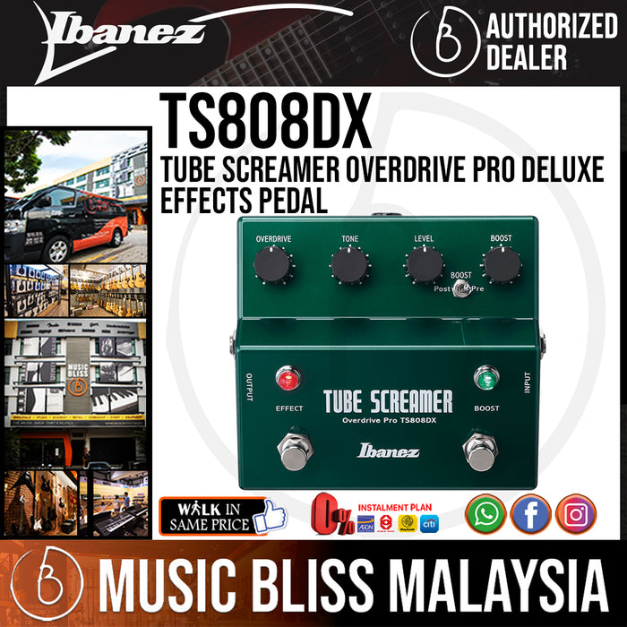 Ibanez TS808DX Tube Screamer Overdrive Pro Deluxe Effects Pedal (TS-808DX) - Music Bliss Malaysia