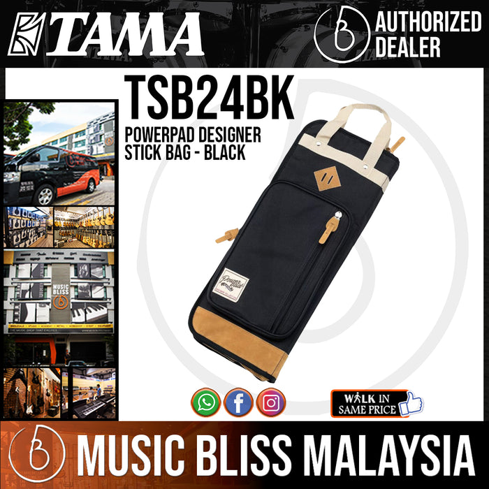 Tama TSB24BK PowerPad Designer Stick Bag, Black (TSB24) - Music Bliss Malaysia
