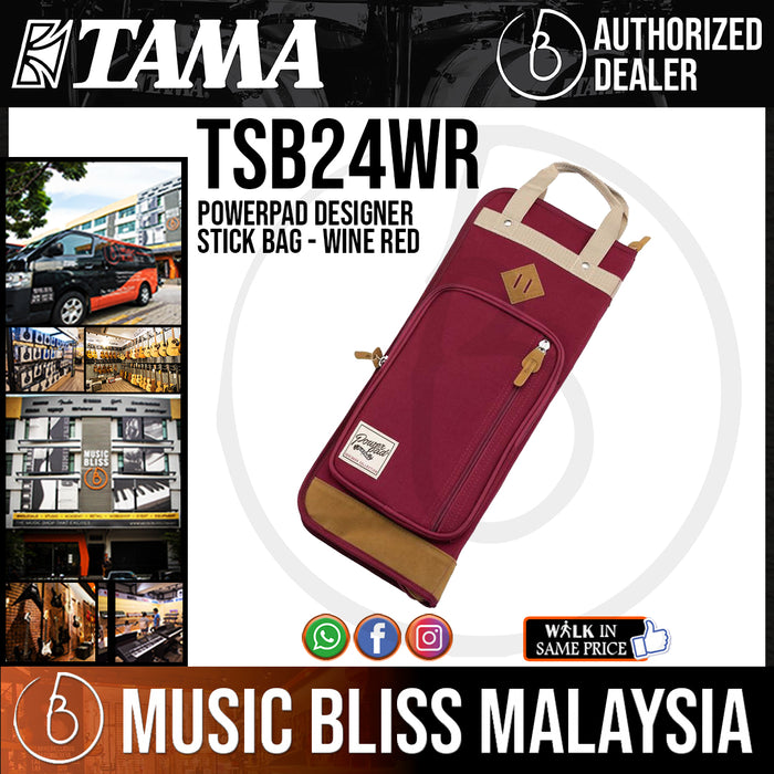 Tama TSB24WR PowerPad Designer Stick Bag, Wine Red (TSB24) - Music Bliss Malaysia