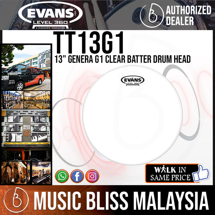 Evans TT13G1 Genera G1 13-Inch Clear Batter Drum Head - Music Bliss Malaysia