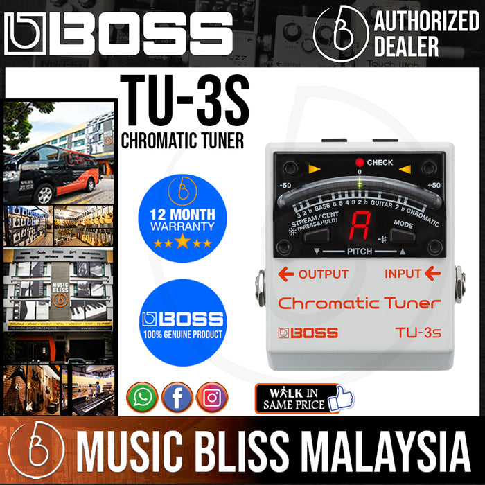 Boss TU-3S Chromatic Tuner (TU3S) - Music Bliss Malaysia