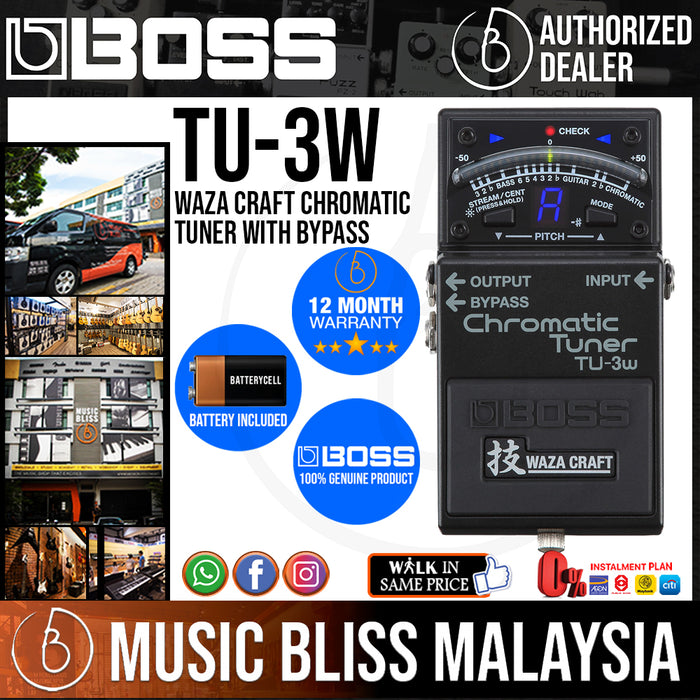 Boss TU-3W Waza Craft Chromatic Tuner with Bypass (TU3W) - Music Bliss Malaysia