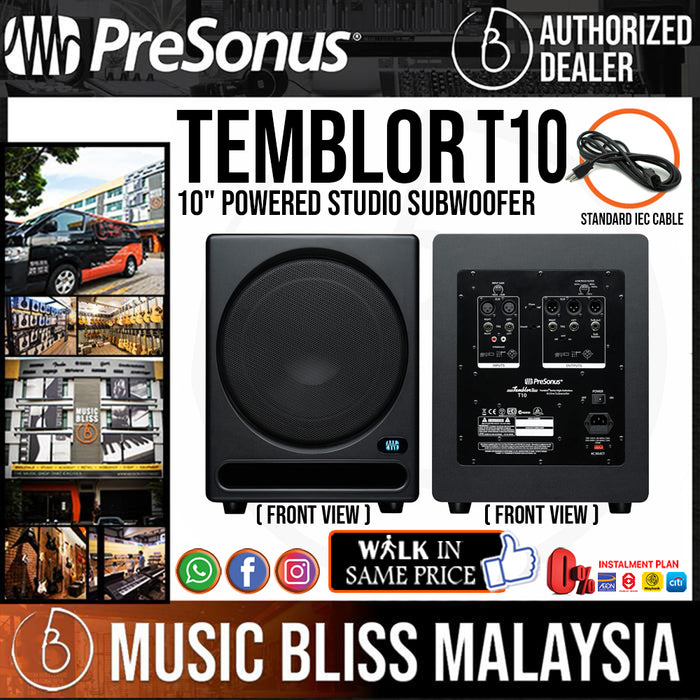 PreSonus Temblor T10 10" Powered Studio Subwoofer (T-10) - Music Bliss Malaysia