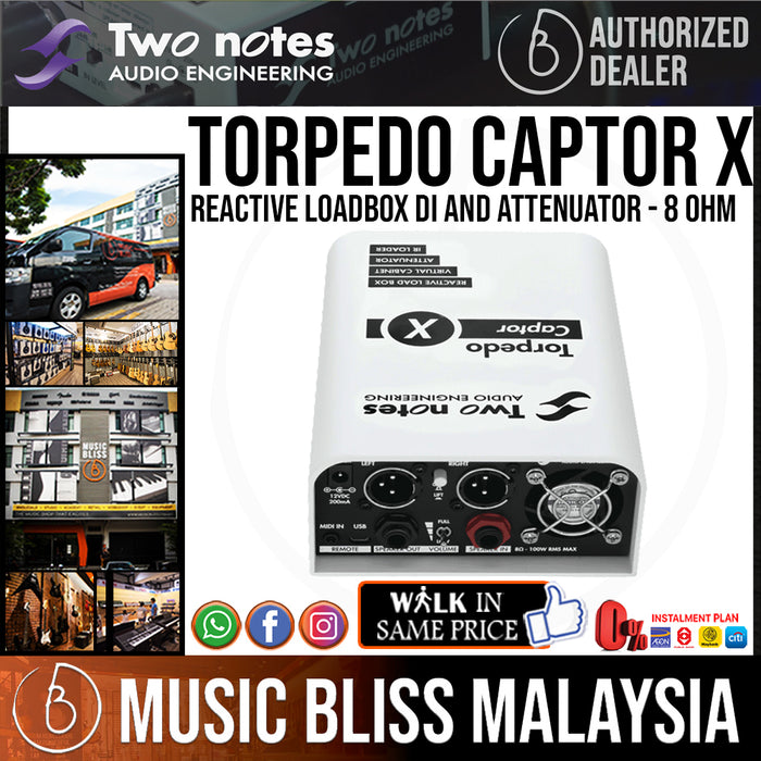 Two Notes Torpedo Captor X Reactive Loadbox DI and Attenuator - 8 ohm - Music Bliss Malaysia