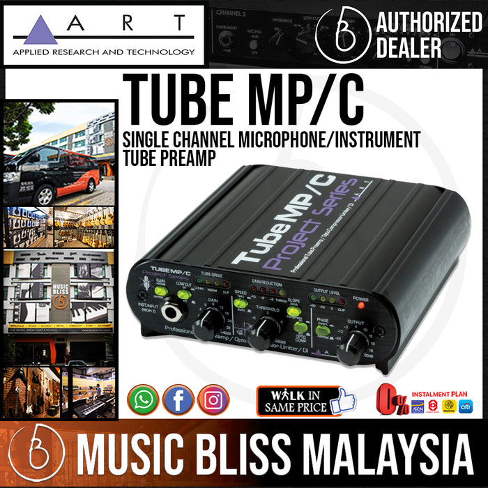 ART Tube MP/C Single Channel Microphone/Instrument Tube Preamp - Music Bliss Malaysia