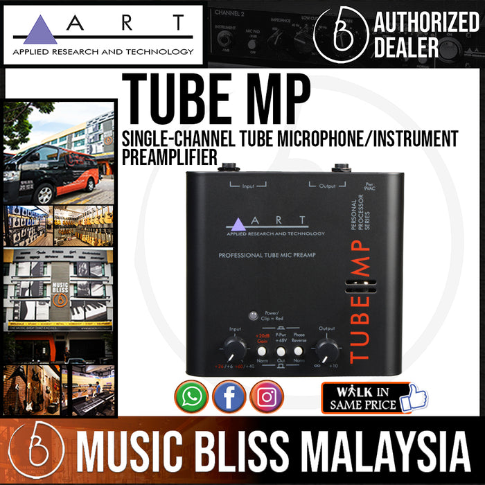 ART Tube MP Single-Channel Tube Microphone/Instrument Preamplifier - Music Bliss Malaysia