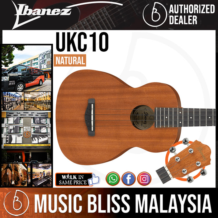 Ibanez UKC10 Concert Ukulele - Natural - Music Bliss Malaysia