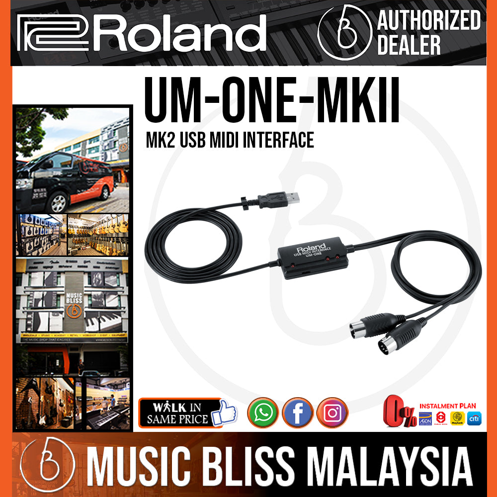 MK2　Roland　Midi　Interface　Bliss　UM-ONE　Malaysia　USB　Music