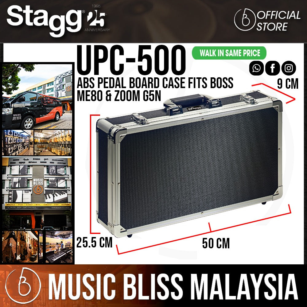 stagg pedal case Stagg UPC-500 ABS Pedal Board Case fits Boss ME80 & Zoom G5n