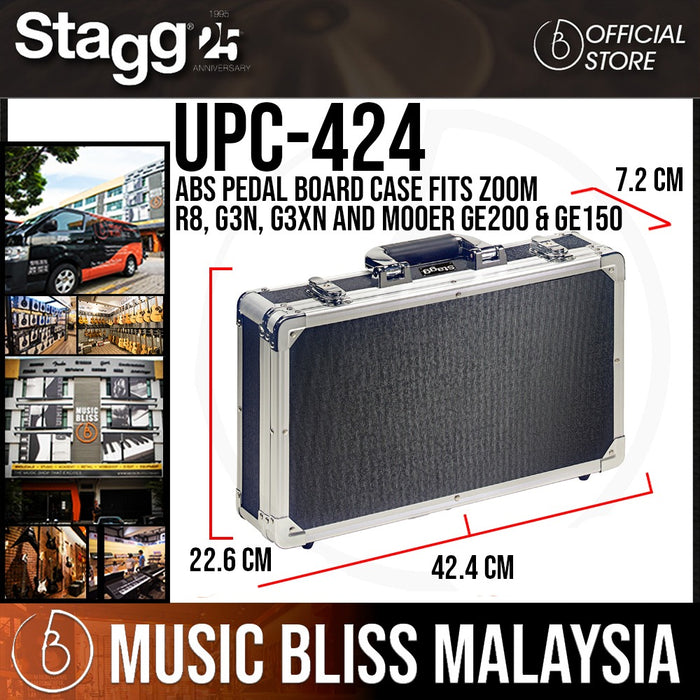 Stagg UPC-424 ABS Pedal Board Case fits Zoom R8, G3n, G3Xn and Mooer GE200 & GE150 - Music Bliss Malaysia