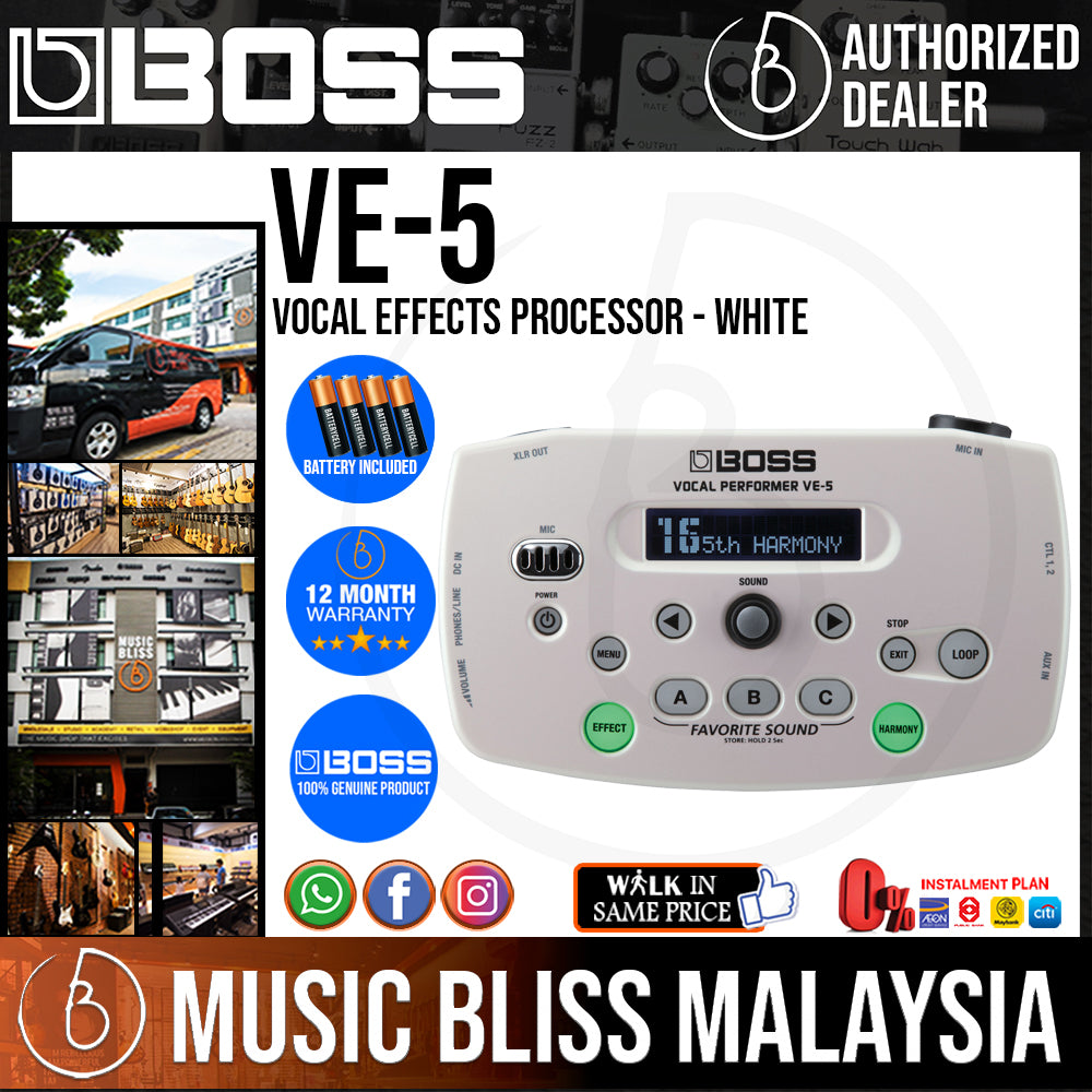 BOSS VE-5 vocal parformer（WH） Boss VE-5 Vocal Performer Effect Processor - White - Vintage King