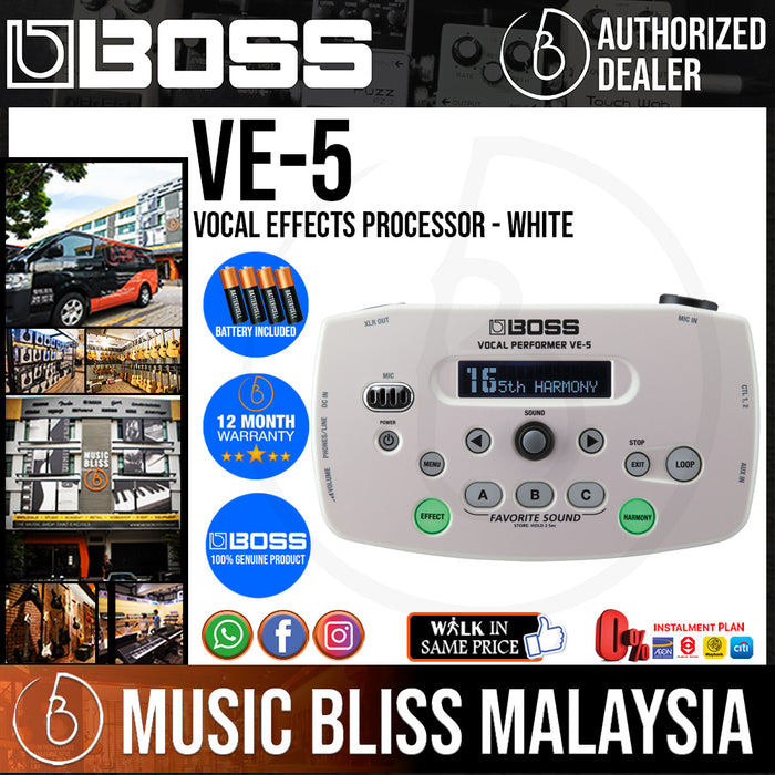 Boss VE-5 Vocal Effects Processor - White (VE5) - Music Bliss Malaysia
